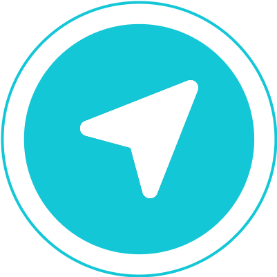 Group 1321317409 A white paper plane icon on a turquoise circular background, surrounded by a thin turquoise outline.