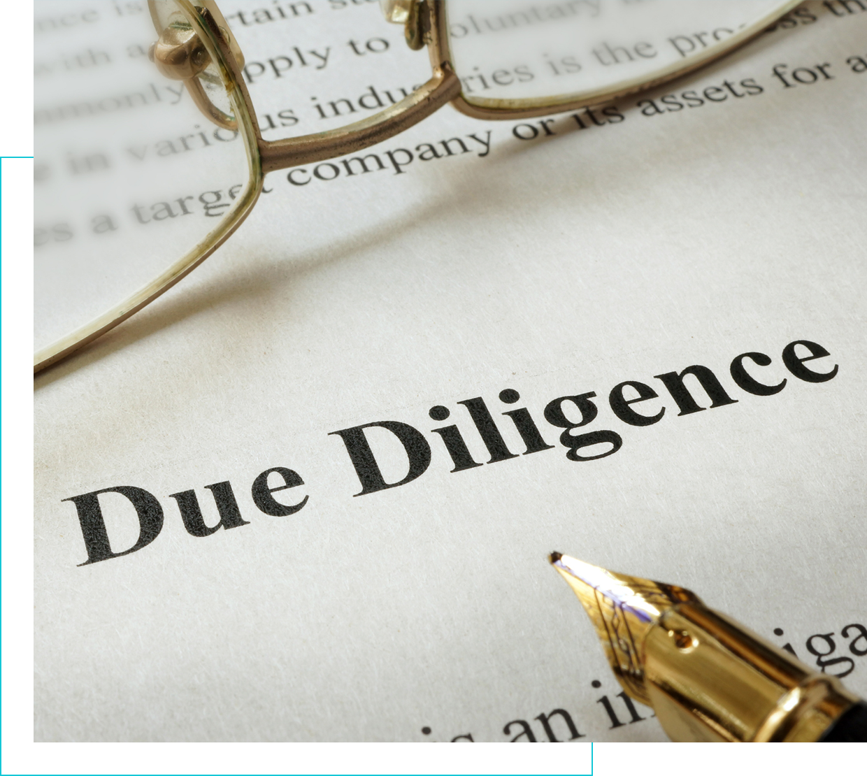 A close up of the words due diligence